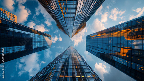 Lookup view of variety of corporates business building photo