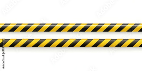 Yellow caution tape with black stripes for warning and safety measures, caution, tape, warning, safety, hazard, attention photo