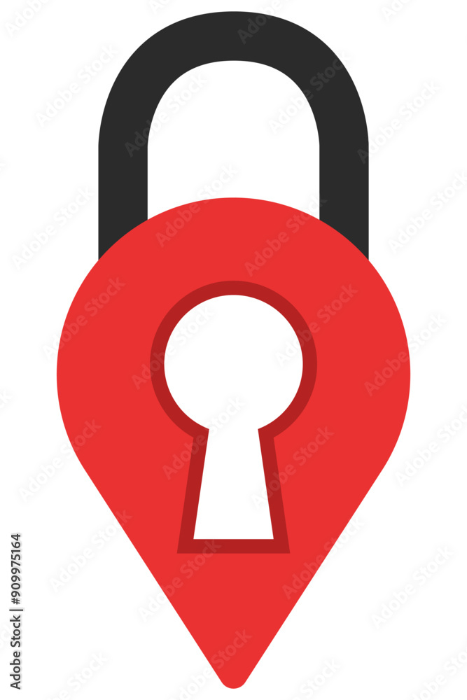 Flat icon of location privacy access isolated on white background. Flat icon of location privacy access isolated on white background.