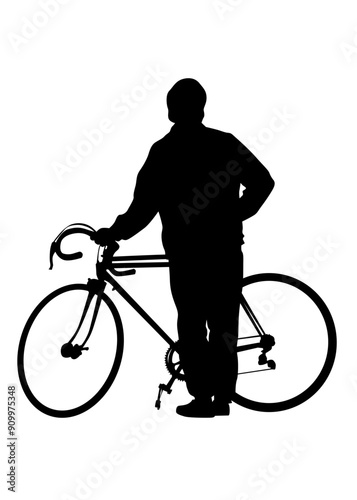 Sport people whit bike on white background
