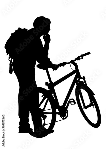 Sport people whit bike on white background