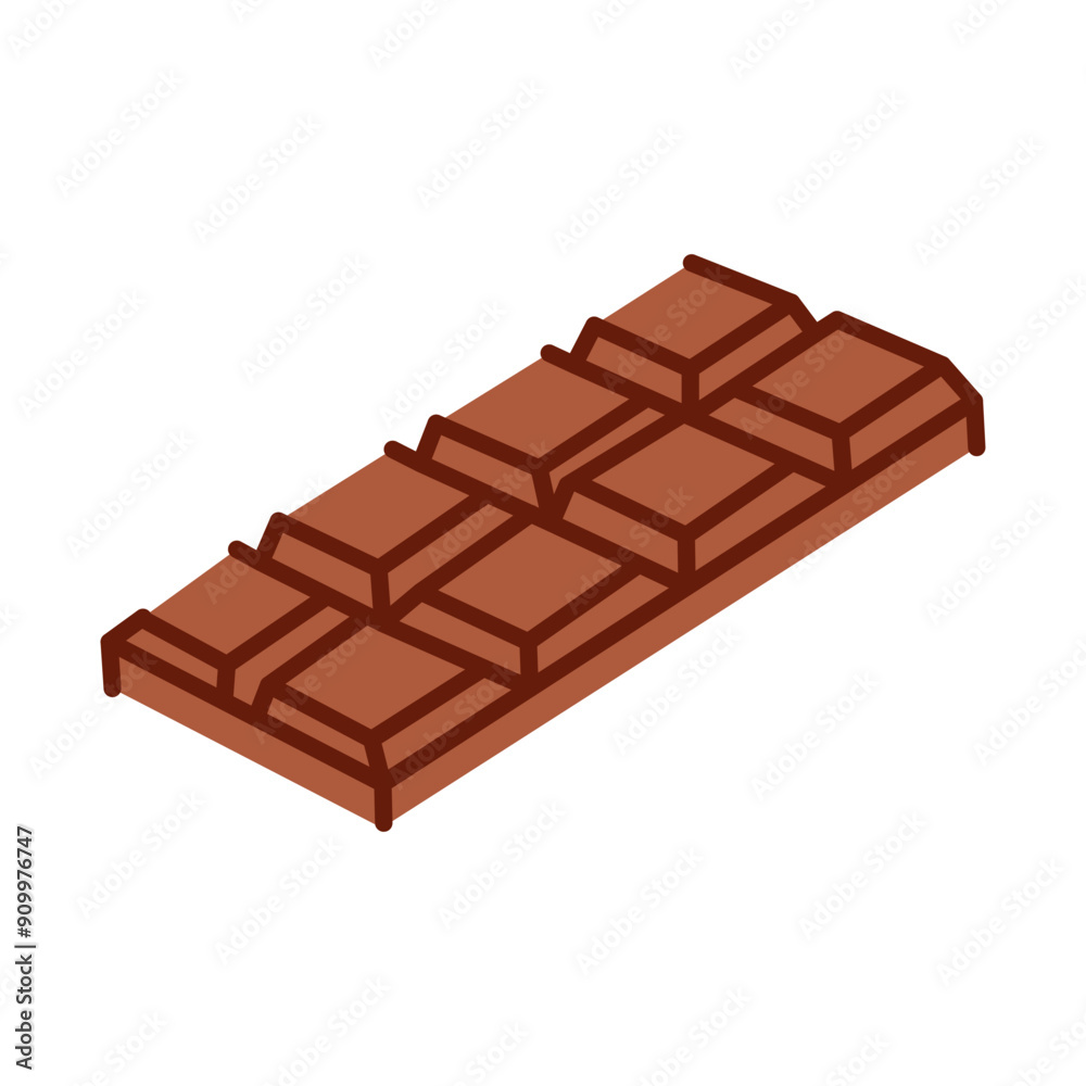 Cartoon chocolate bar, vector illustration isolated on white background Cartoon chocolate bar, vector illustration isolated on white background