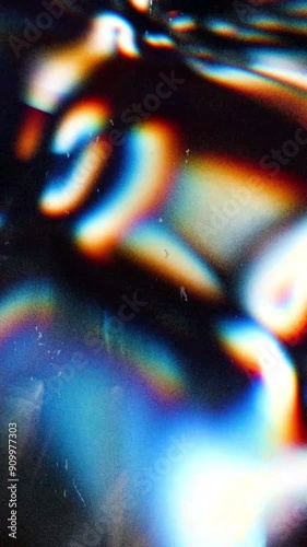 3d render abstract art video animation with surreal glass object in deformation transformation process with dispersion rainbow color spectrum prism effect on isolated black background