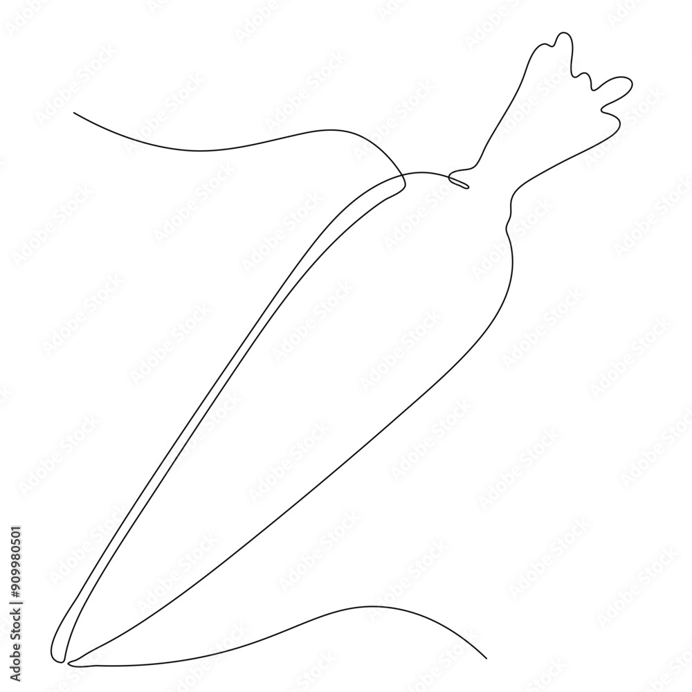 This one line drawing of a carrot captures the essence of minimalist art, featuring a continuous line that elegantly forms the shape of the vegetable. This one line drawing of a carrot captures the essence of minimalist art, featuring a continuous line that elegantly forms the shape of the vegetable.