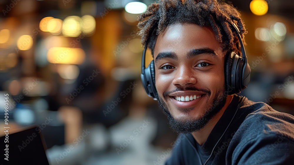 High-definition 8k image of a friendly customer service representative wearing a headset, smiling while assisting a client. High-definition 8k image of a friendly customer service representative wearing a headset, smiling while assisting a client.