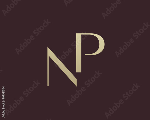 NP or PN letter logo icon design. Classic style luxury initials monogram.