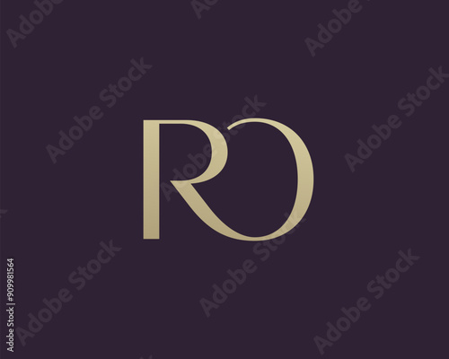 RO letter logo icon design. Classic style luxury initials monogram.