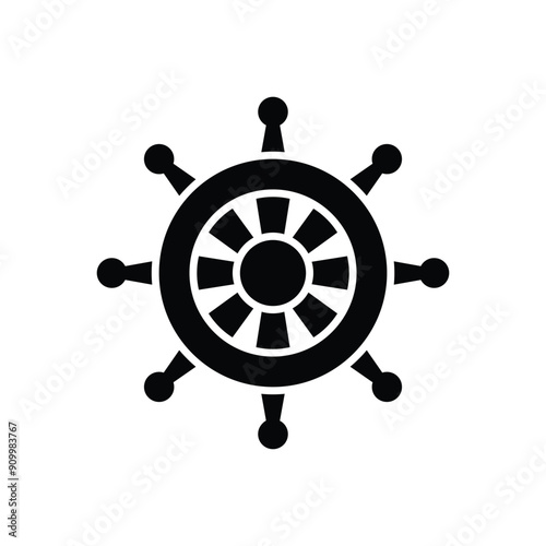 Dharma wheel vector icon