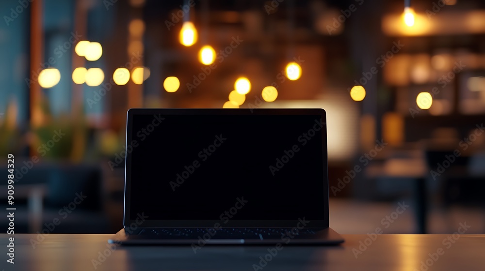 Remote Work in Coworking Space with Laptop Remote Work in Coworking Space with Laptop