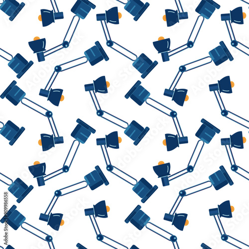 Seamless pattern table lamp, light, cartoon. Vector illustration