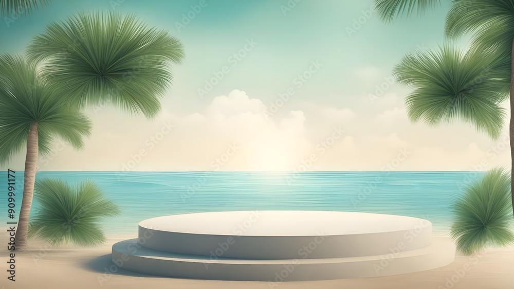 Fototapeta premium Podium beach sea tropical