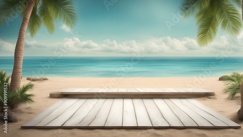 Podium beach sea tropical