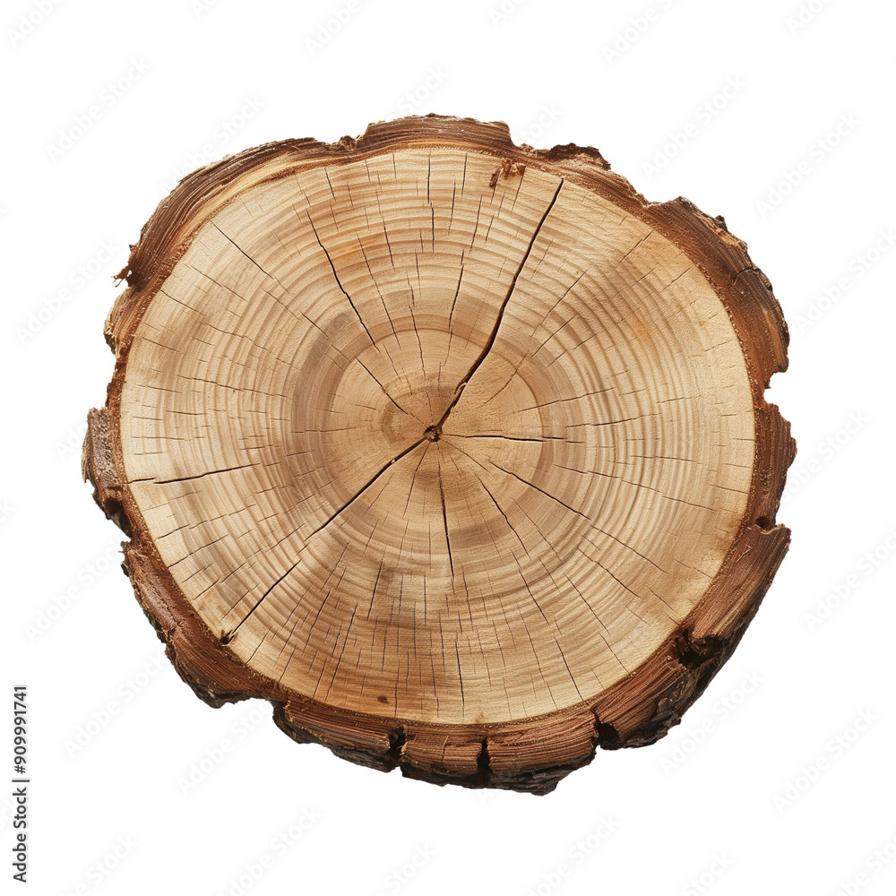 Obraz premium High-Resolution Close-Up Image of a Tree Trunk Cross-Section Highlighting Growth Rings and Structure