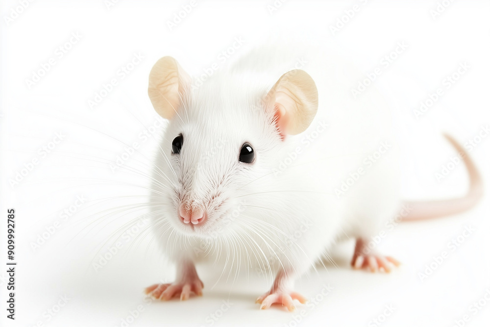 White rat used in animal testing White rat used in animal testing