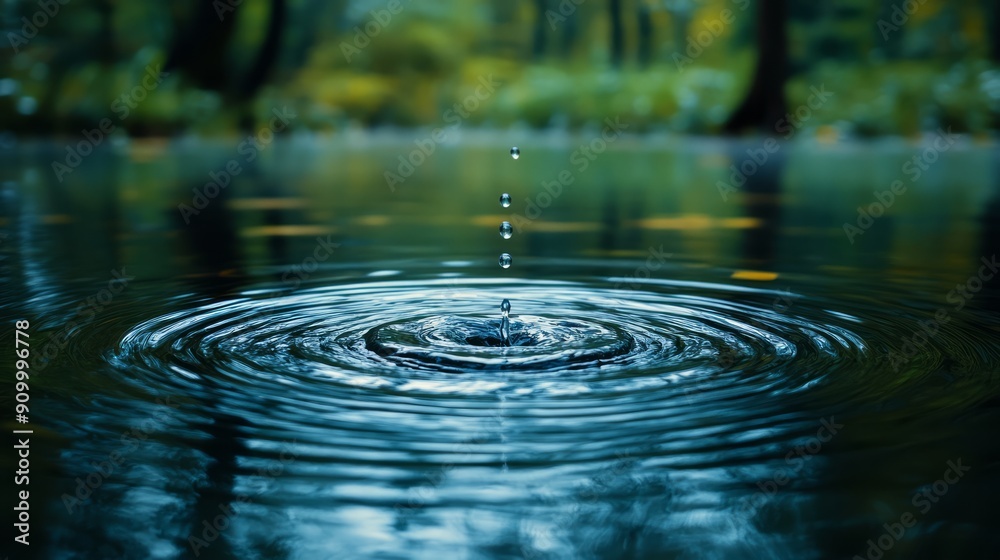 8k resolution image of a water drop hitting the surface of a still pond, causing a perfect circular ripple effect. 8k resolution image of a water drop hitting the surface of a still pond, causing a perfect circular ripple effect.