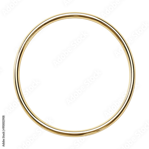 Elegant Gold Circular Frame on Transparent Background for Design and Decoration