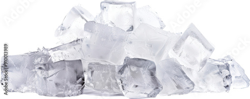 Ice cubes on white