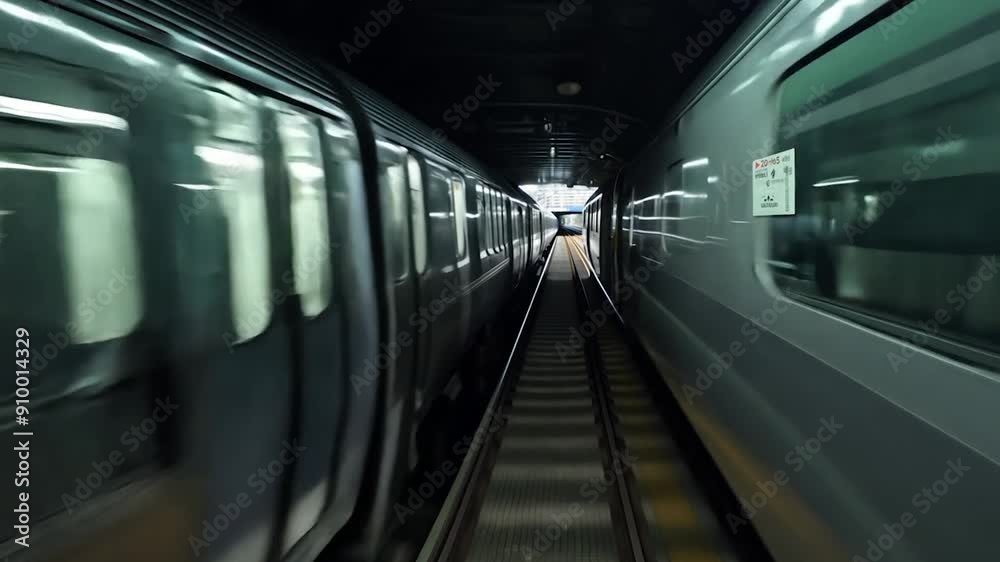 A fast-moving subway train whizzes by, creating a dynamic blur in a dimly lit underground tunnel, emphasizing the speed of urban transit A fast-moving subway train whizzes by, creating a dynamic blur in a dimly lit underground tunnel, emphasizing the speed of urban transit