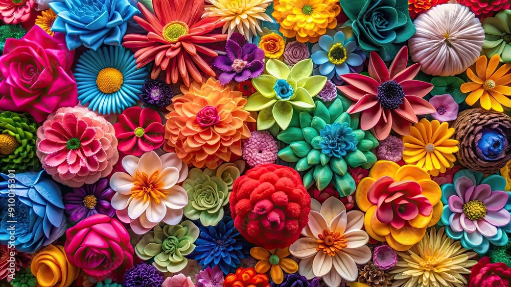 Vibrant fabric flower background with a variety of colors and textures, colorful, fabric, flowers, background, vibrant, pattern Vibrant fabric flower background with a variety of colors and textures, colorful, fabric, flowers, background, vibrant, pattern