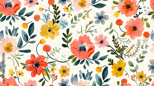Wallpaper Mural flower pattern Torontodigital.ca