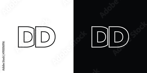 Letter D and D, DD logo design template. Minimal monogram initial based logotype.