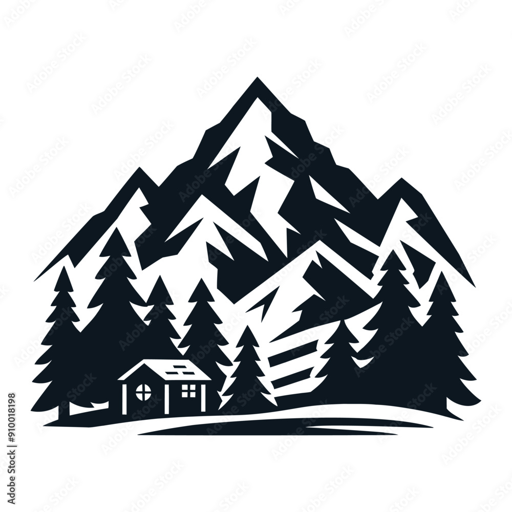 Fototapeta premium Mountains Logo, vector logo in a modern style