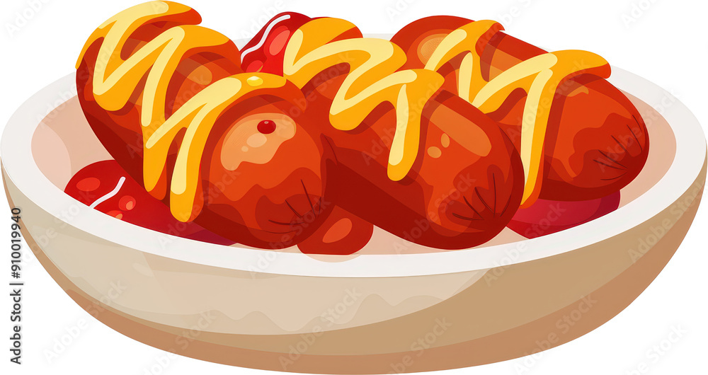 Sausages with sauce