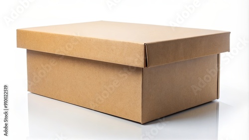 Cardboard shoebox with lid, for packaging shoes, storage, and organizing, shoebox, cardboard, container, footwear, product