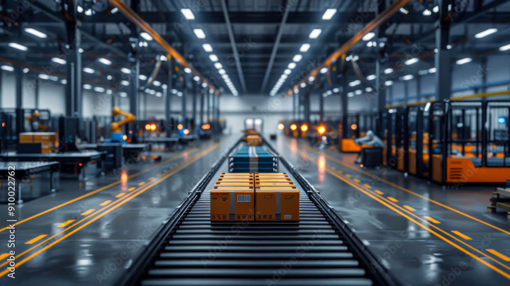 Manufacturing revolution: robots in the assembly line. Manufacturing revolution: robots in the assembly line.