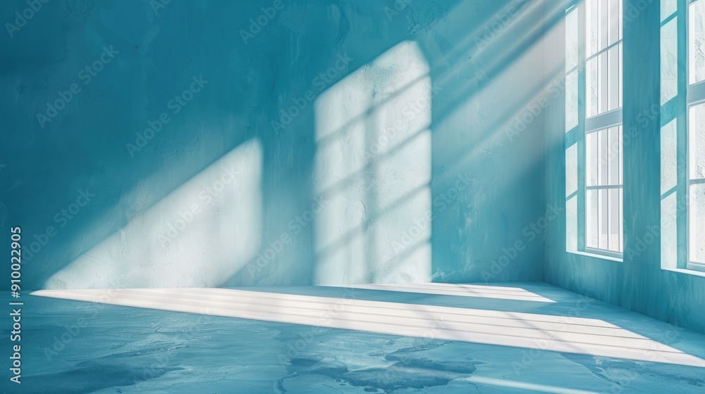 Minimalist Interior with Sunlight Casting Shadows on Wall Minimalist Interior with Sunlight Casting Shadows on Wall