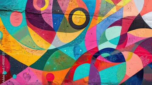 Urban Graffiti Wall A Kaleidoscope of Colors and Shades Background AI Generative