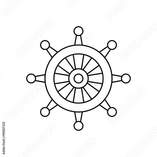 Dharma wheel vector icon