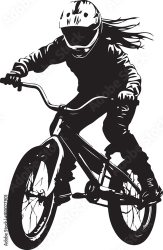 bmx riding girl bicycle bike silhouette