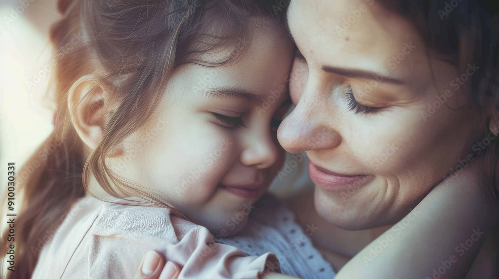 A mother lovingly embraces her daughter, both smiling softly, capturing a tender moment of affection and connection in soft natural light. A mother lovingly embraces her daughter, both smiling softly, capturing a tender moment of affection and connection in soft natural light.