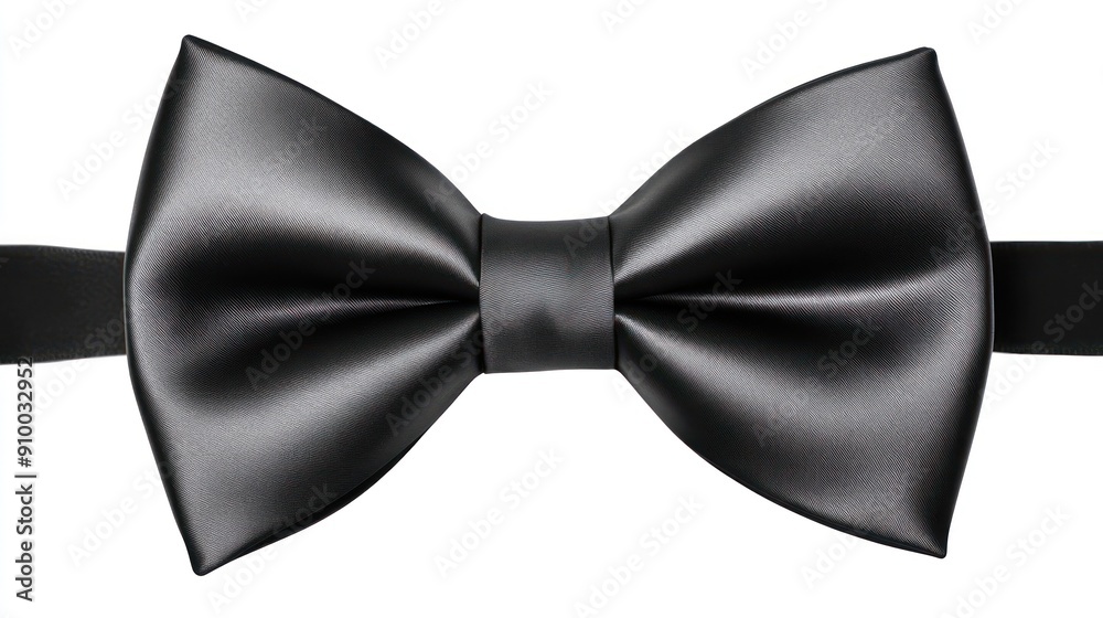 Elegant black bow tie on white background, close-up. Elegant black bow tie on white background, close-up.