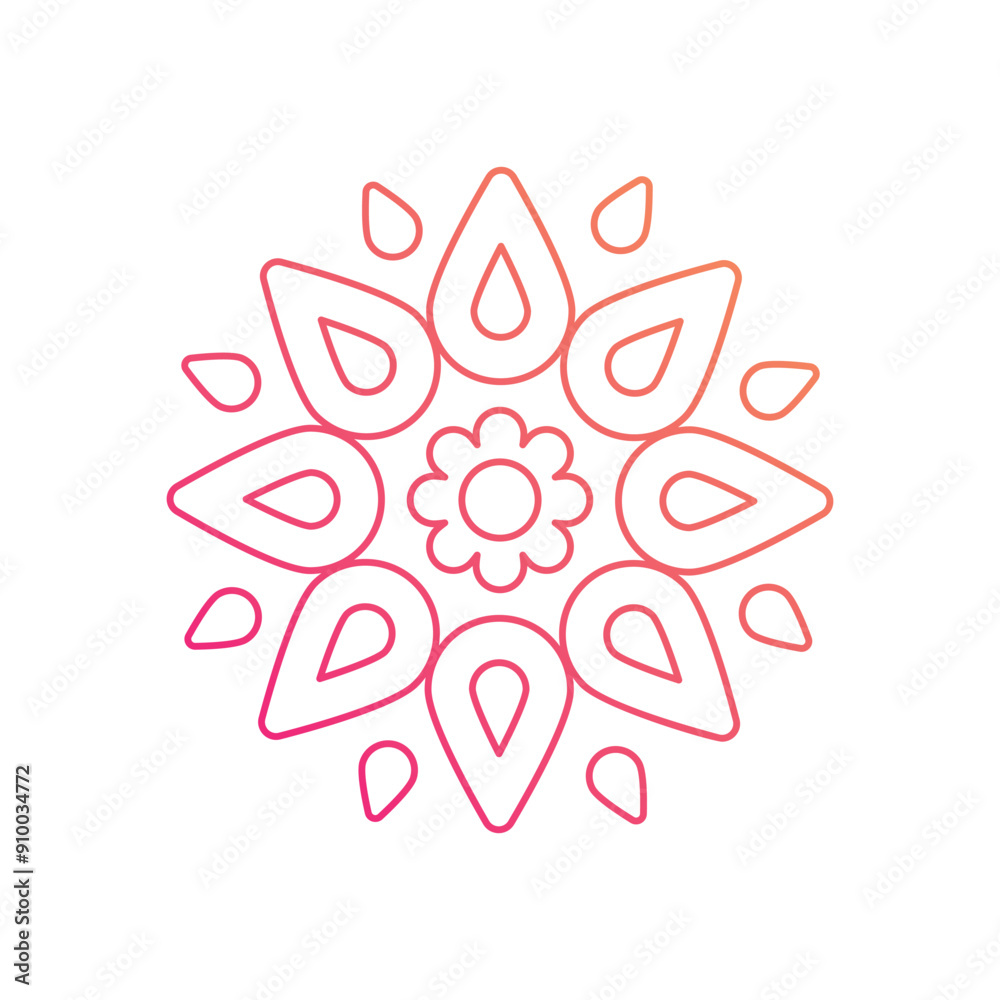Obraz premium Rangoli vector icon