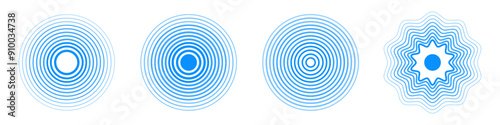 Set of pain concentration, headache, toothache icon, radial pain target icon