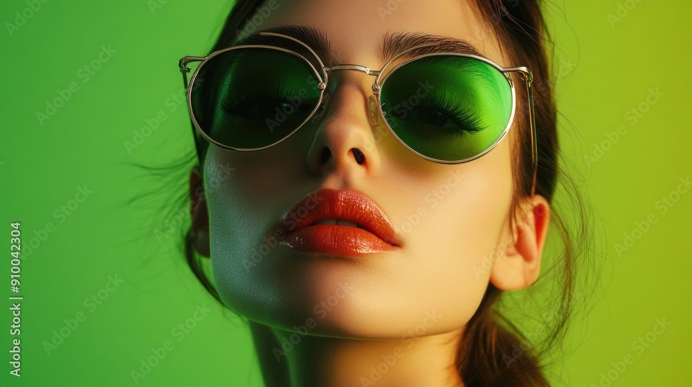 Profile of person with messy hair and clear green glasses. Profile of person with messy hair and clear green glasses.