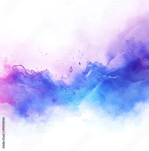 Abstract vector watercolor background in blue and purple tones 