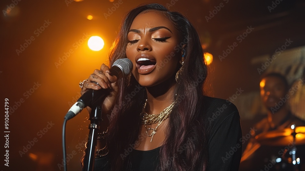 Charismatic singer delivering a heartfelt performance. Charismatic singer delivering a heartfelt performance.