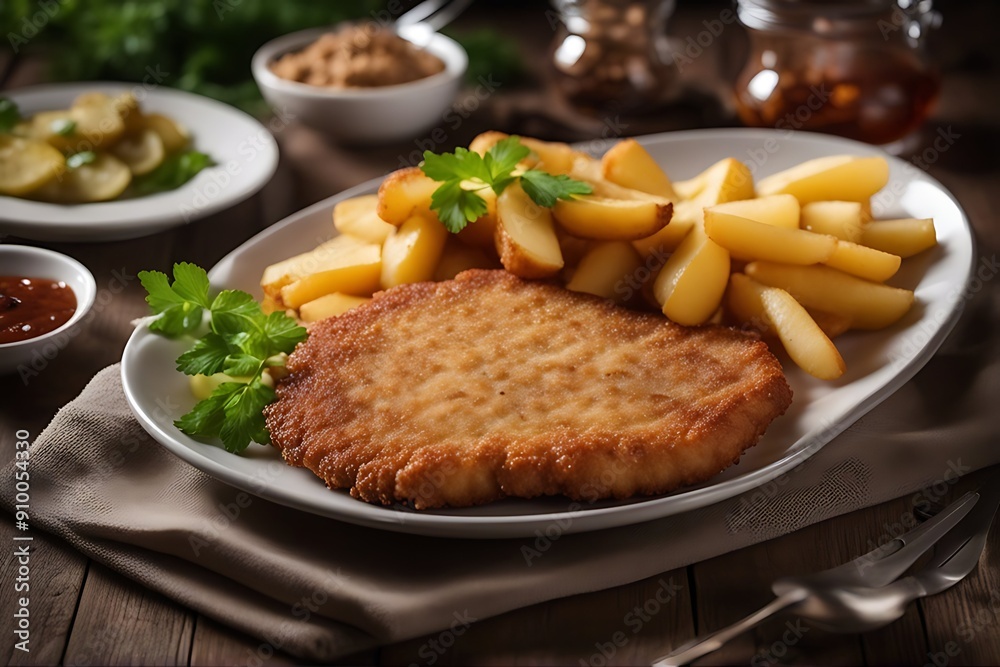 potatoes fried schnitzel potatoes fried schnitzel