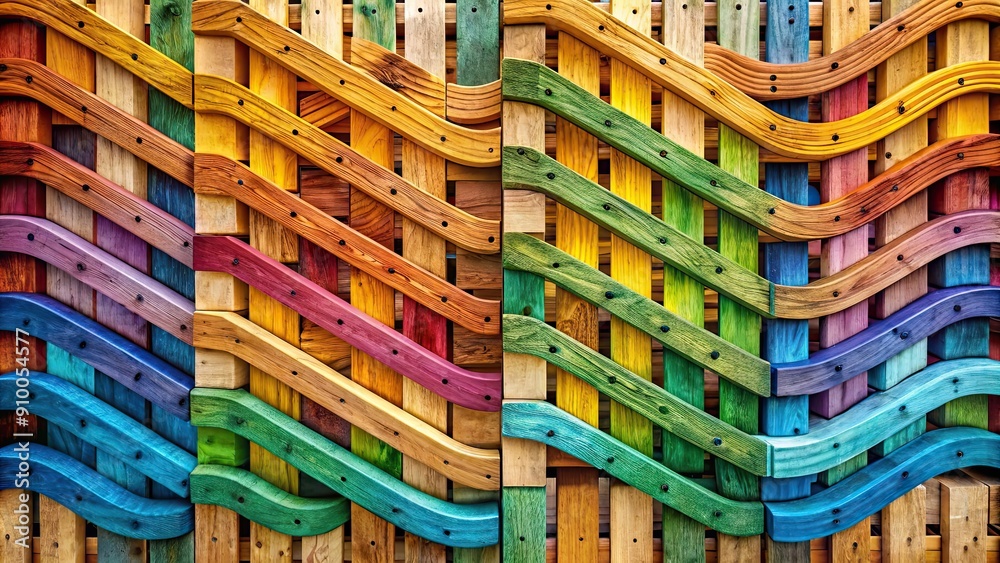 Colorful waves of bamboo pallets intermingled in a nature-inspired design , waves, bamboo, multicolored, abstract,calming Colorful waves of bamboo pallets intermingled in a nature-inspired design , waves, bamboo, multicolored, abstract,calming