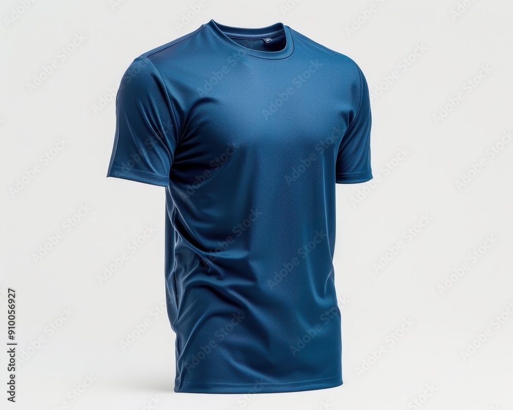 Stylish blue t-shirt made from lightweight fabric, perfect for workouts or casual wear, showcasing a modern design and great fit. Stylish blue t-shirt made from lightweight fabric, perfect for workouts or casual wear, showcasing a modern design and great fit.