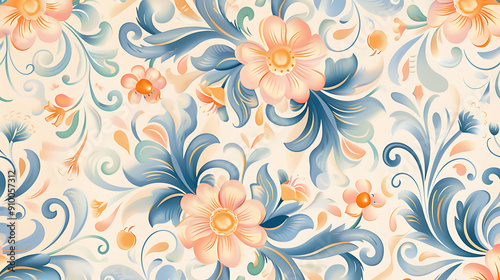 Wallpaper Mural flower pattern Torontodigital.ca