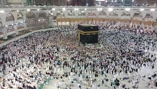 ZamZam tower, view of Muslims for prayer and towaf around kabah in Macca Saudi- 27-4-2018,makkah background
