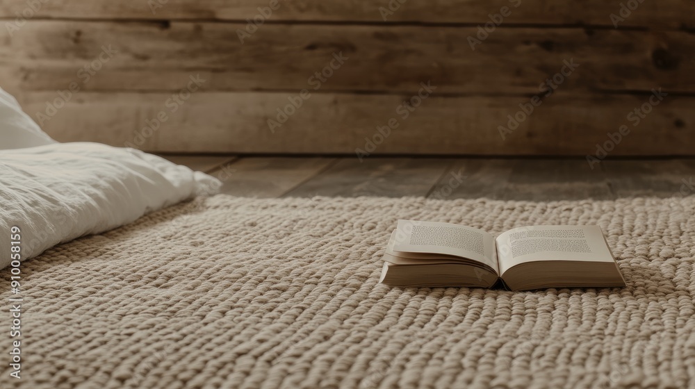 A cozy bedroom features a soft blanket, an open book, and natural light spilling through the window, creating a serene atmosphere perfect for relaxation A cozy bedroom features a soft blanket, an open book, and natural light spilling through the window, creating a serene atmosphere perfect for relaxation