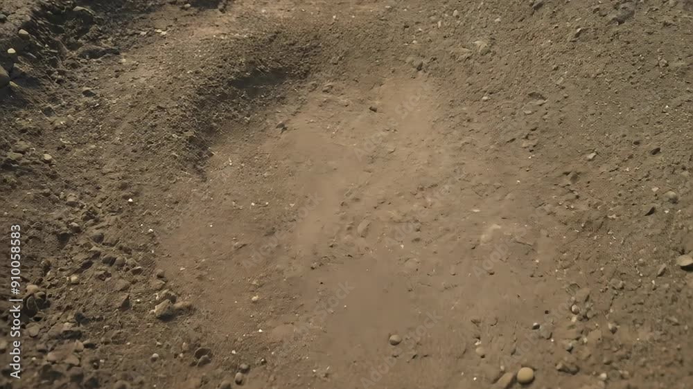 Rough ground surface with uneven surfaces and small stones. Rough ground surface with uneven surfaces and small stones.