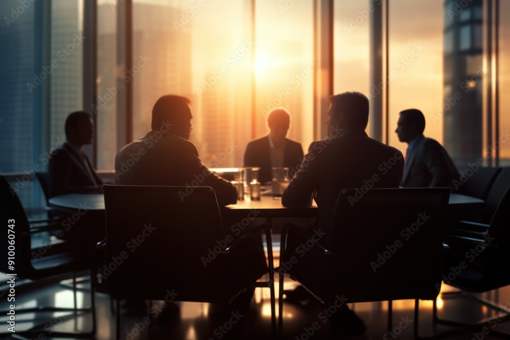 blurred silhouette of business people in a dark meeting room blurred silhouette of business people in a dark meeting room