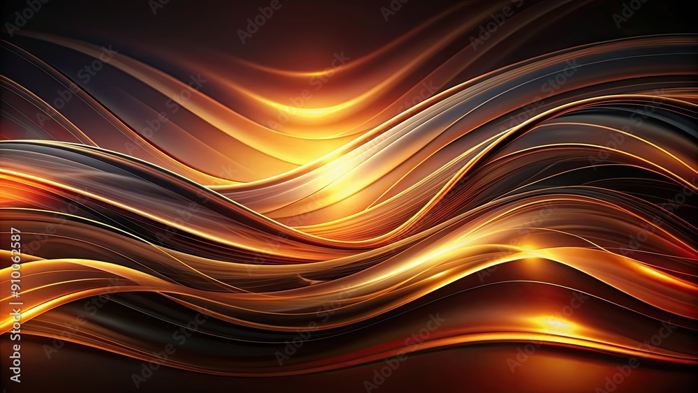 Obraz premium Abstract futuristic background with dark and warm color wave shapes, perfect for modern projects, futuristic, abstract, background, dark
