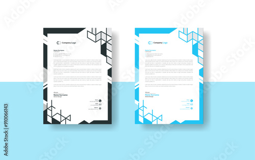 Business Letterhead Design with Template and Vector Design.